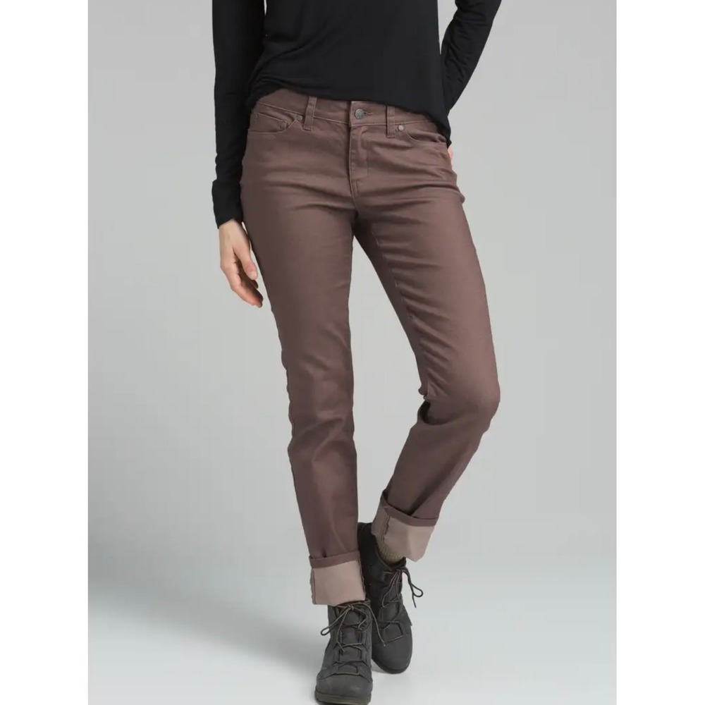 Prana Kara Brown Organic Cotton Stretch Skinny Straight Jeans Womens 4/27
